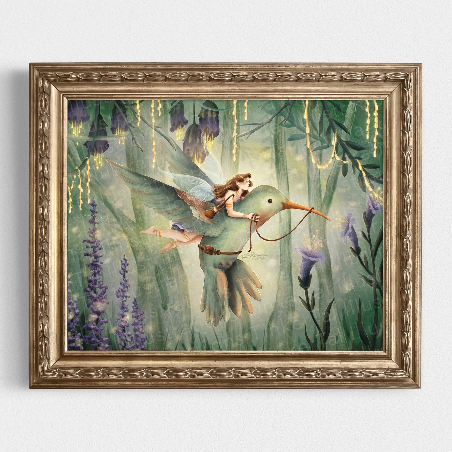 'Hummingbird Fairy's Flight' Art Print