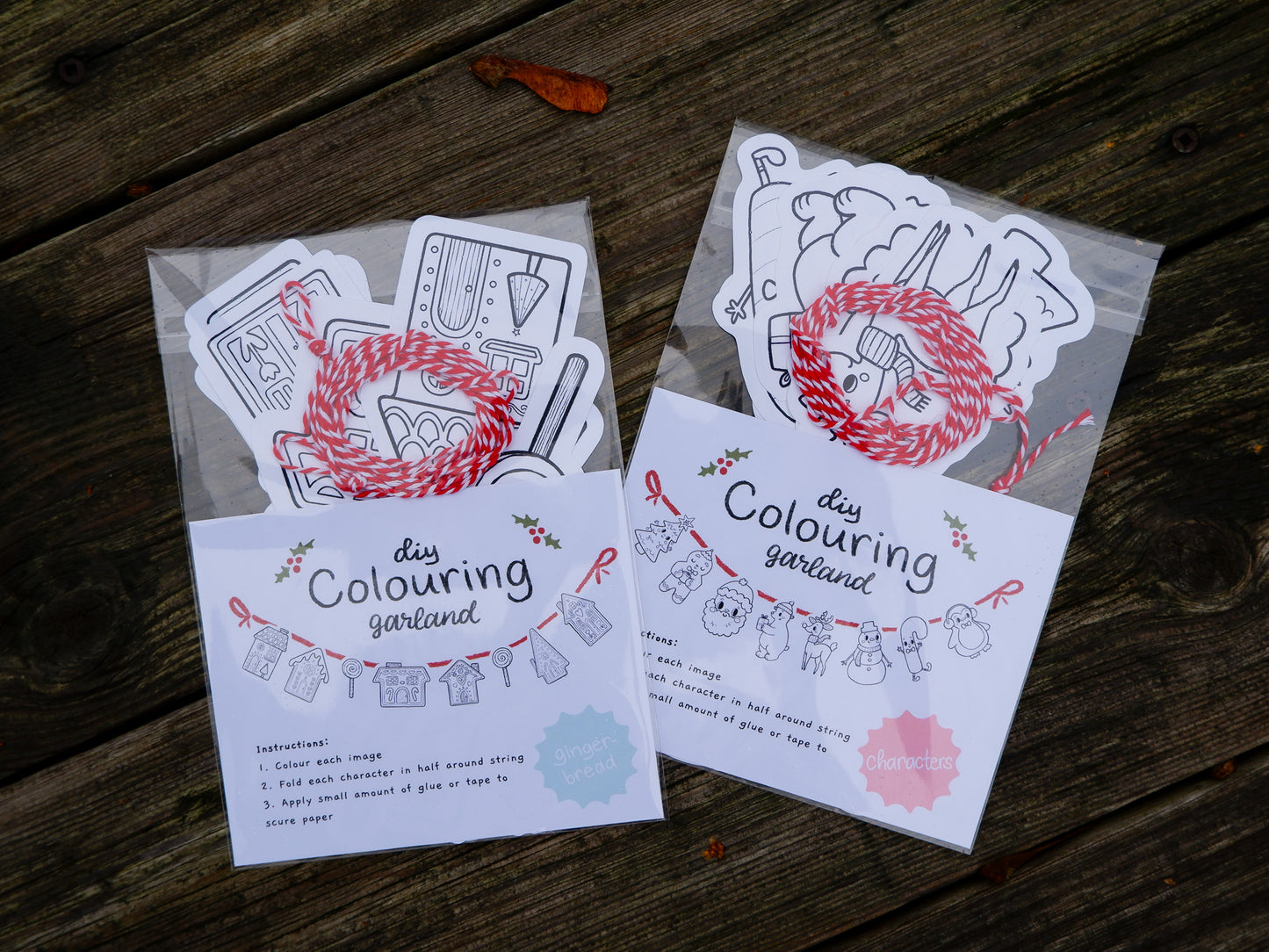 Gingerbread House Colouring Garland