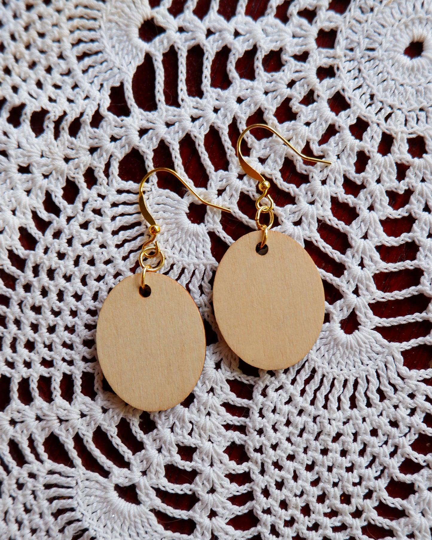 Hand-Painted Earrings - Baby's Breath (Gypsophila), Blue