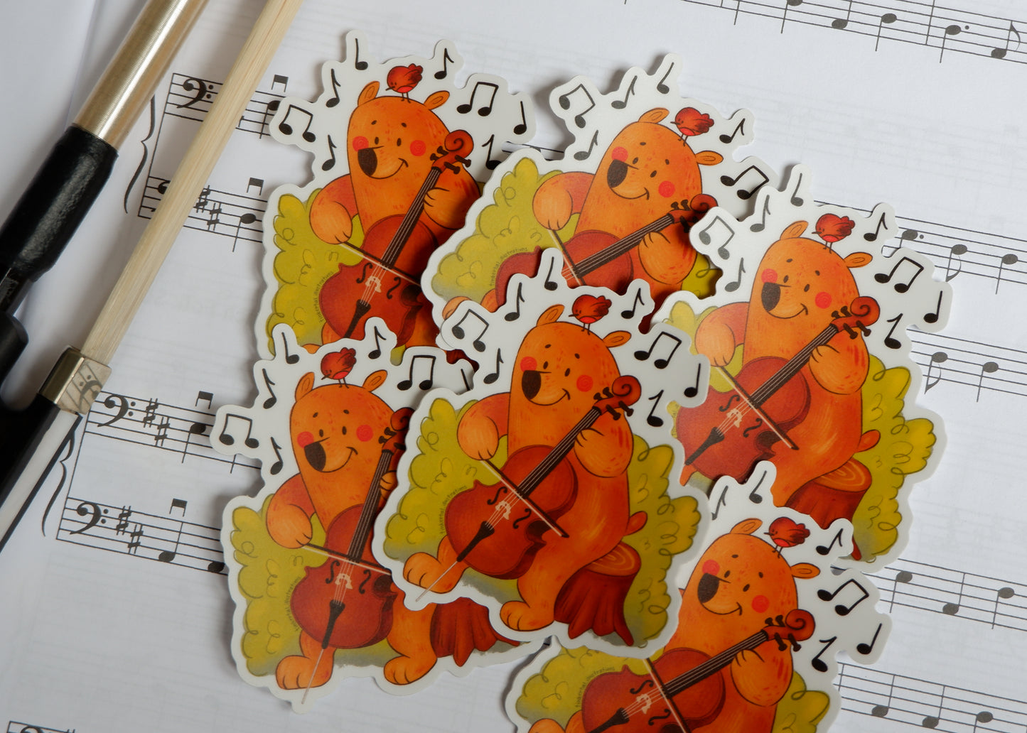 Cello Bear - Vinyl Sticker