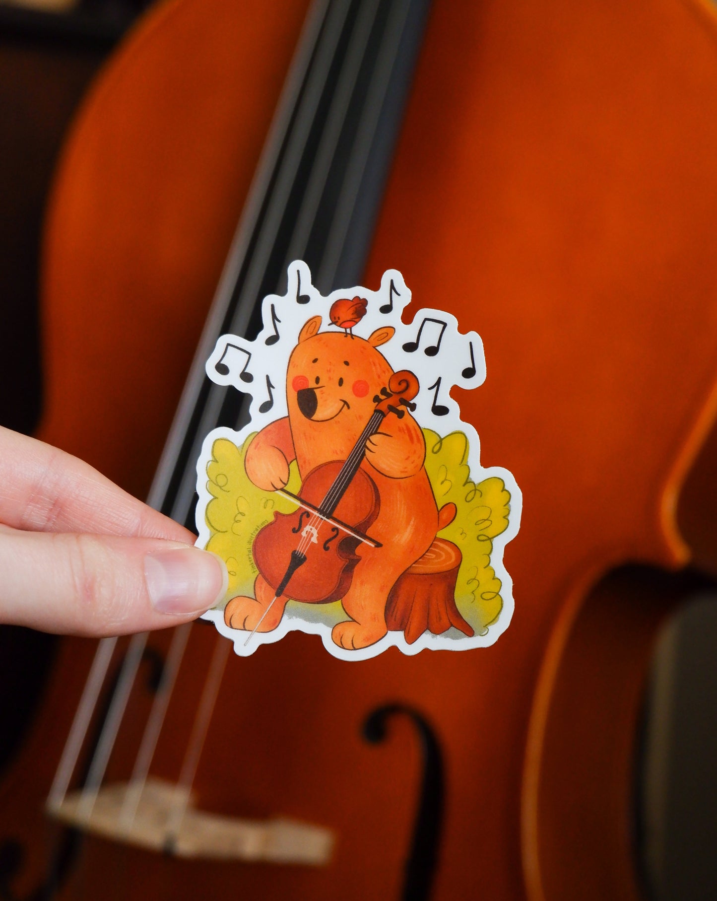 Cello Bear - Vinyl Sticker