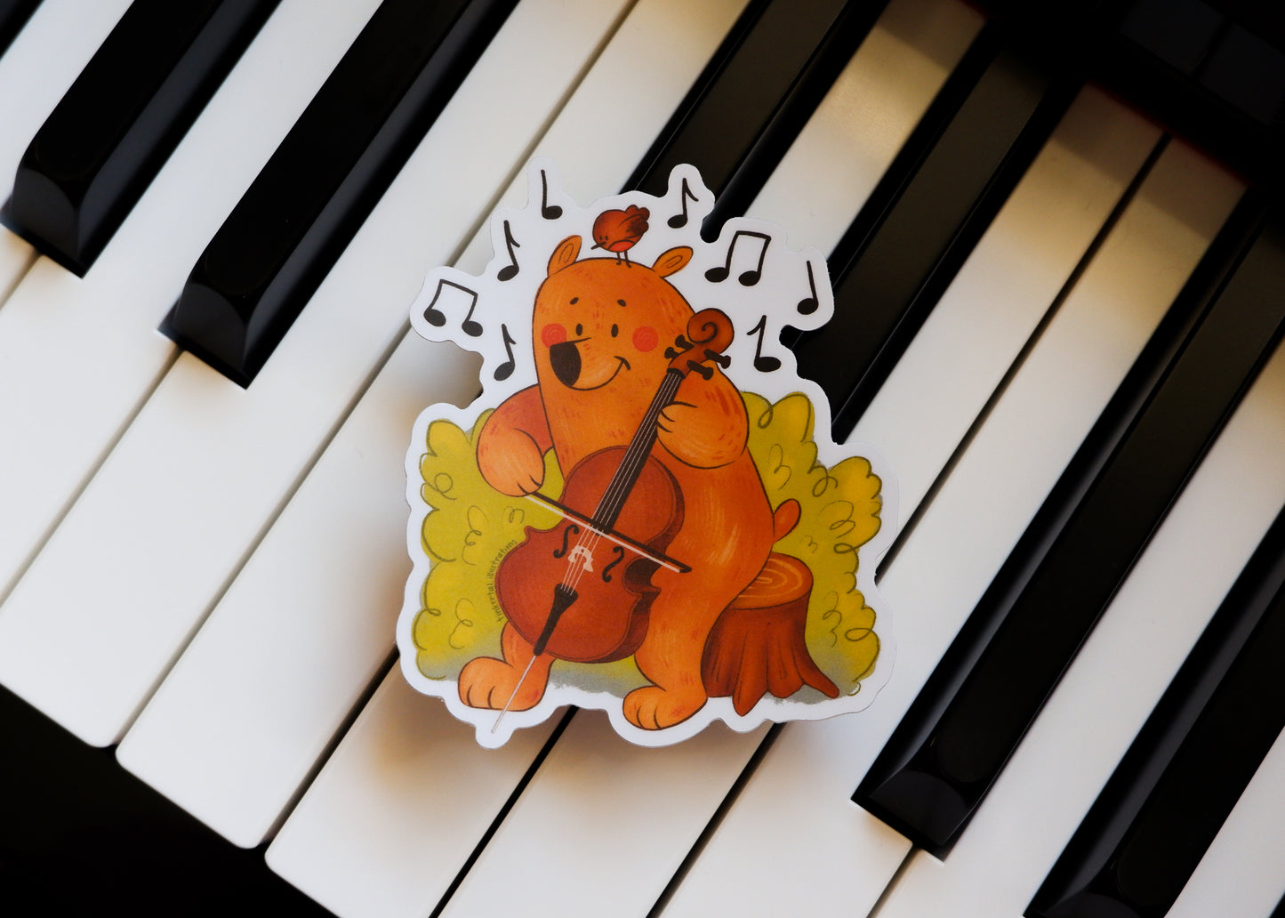 Cello Bear - Vinyl Sticker