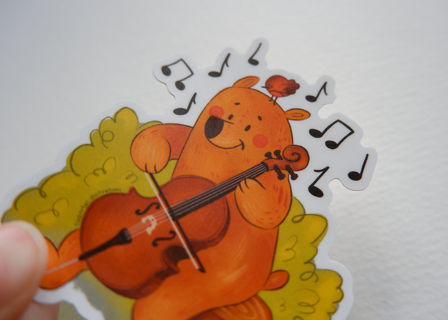 Cello Bear - Vinyl Sticker