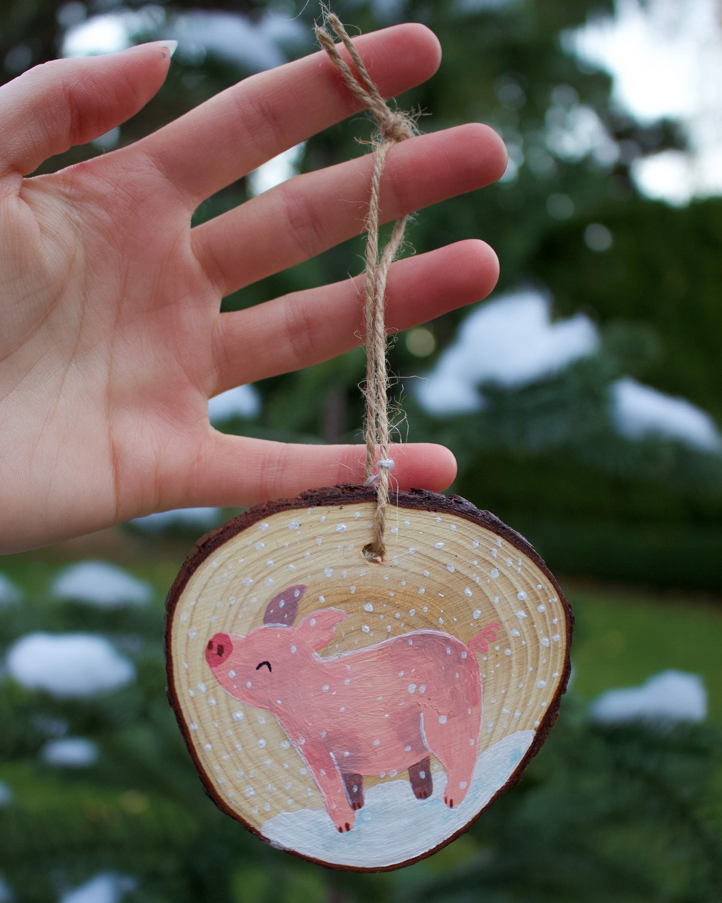 Pig Ornament - Hand-Painted Ornament