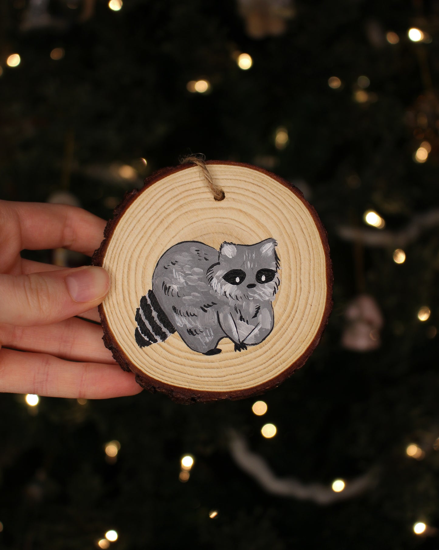 Raccoon Ornaments - Hand-Painted Ornaments