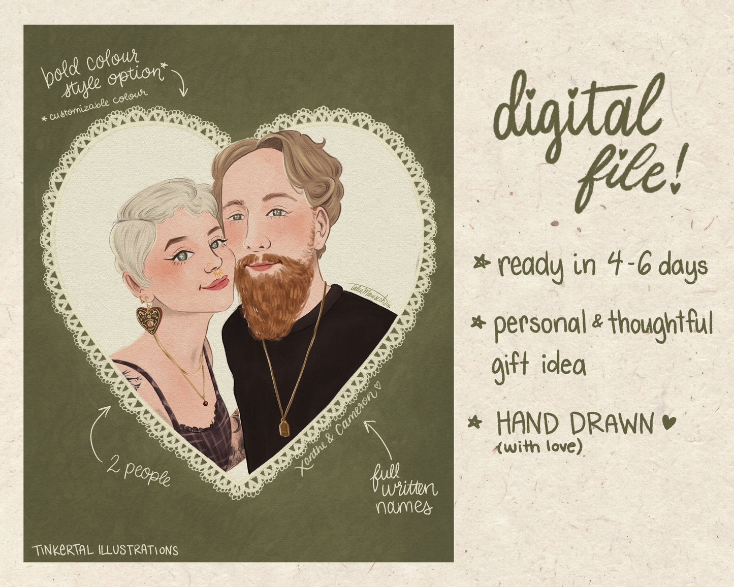 Custom Couple Portrait - Digital Download