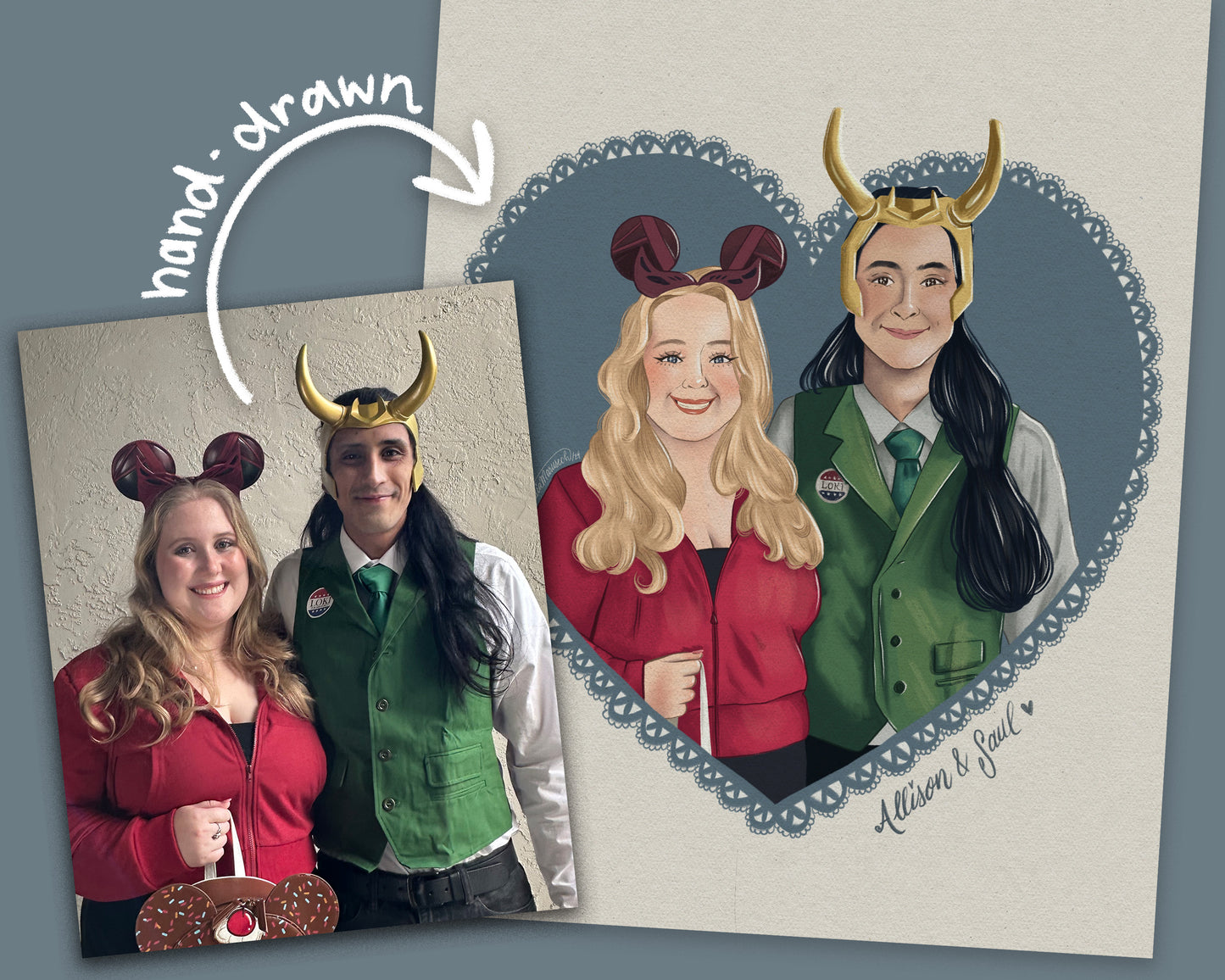 Custom Couple Portrait - Digital Download