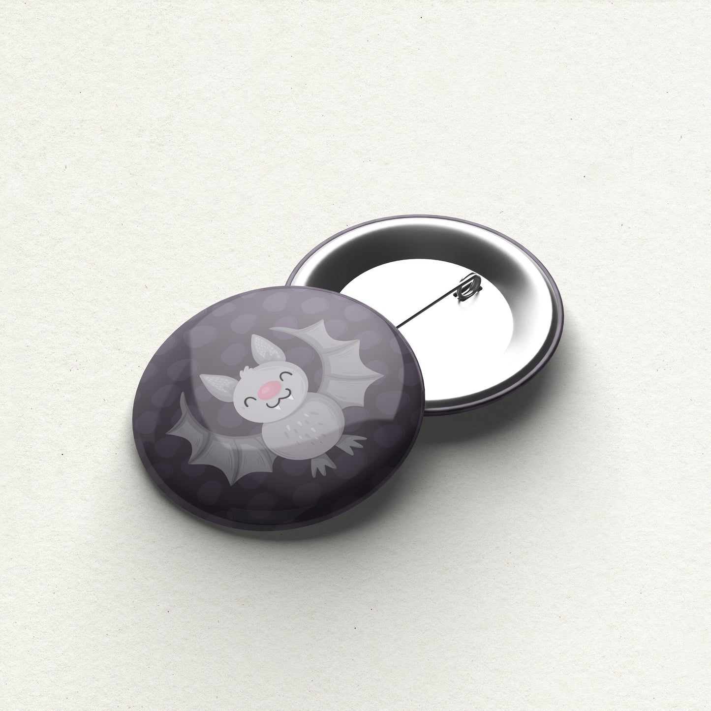 Happy Bat Handmade Button Pin