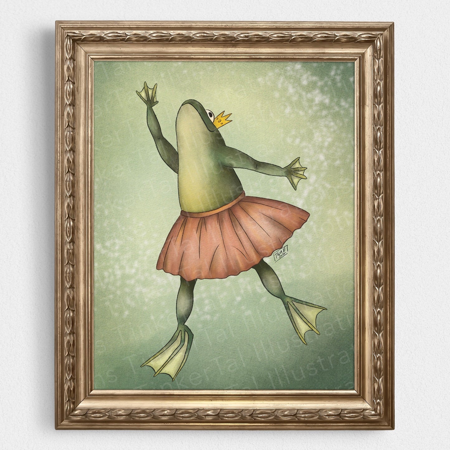 'Tutu Ballerina' Frog Art Print - Marie