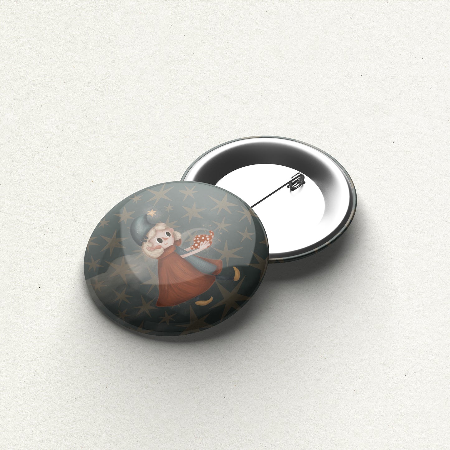 Tea Pot Magician Handmade Button Pin