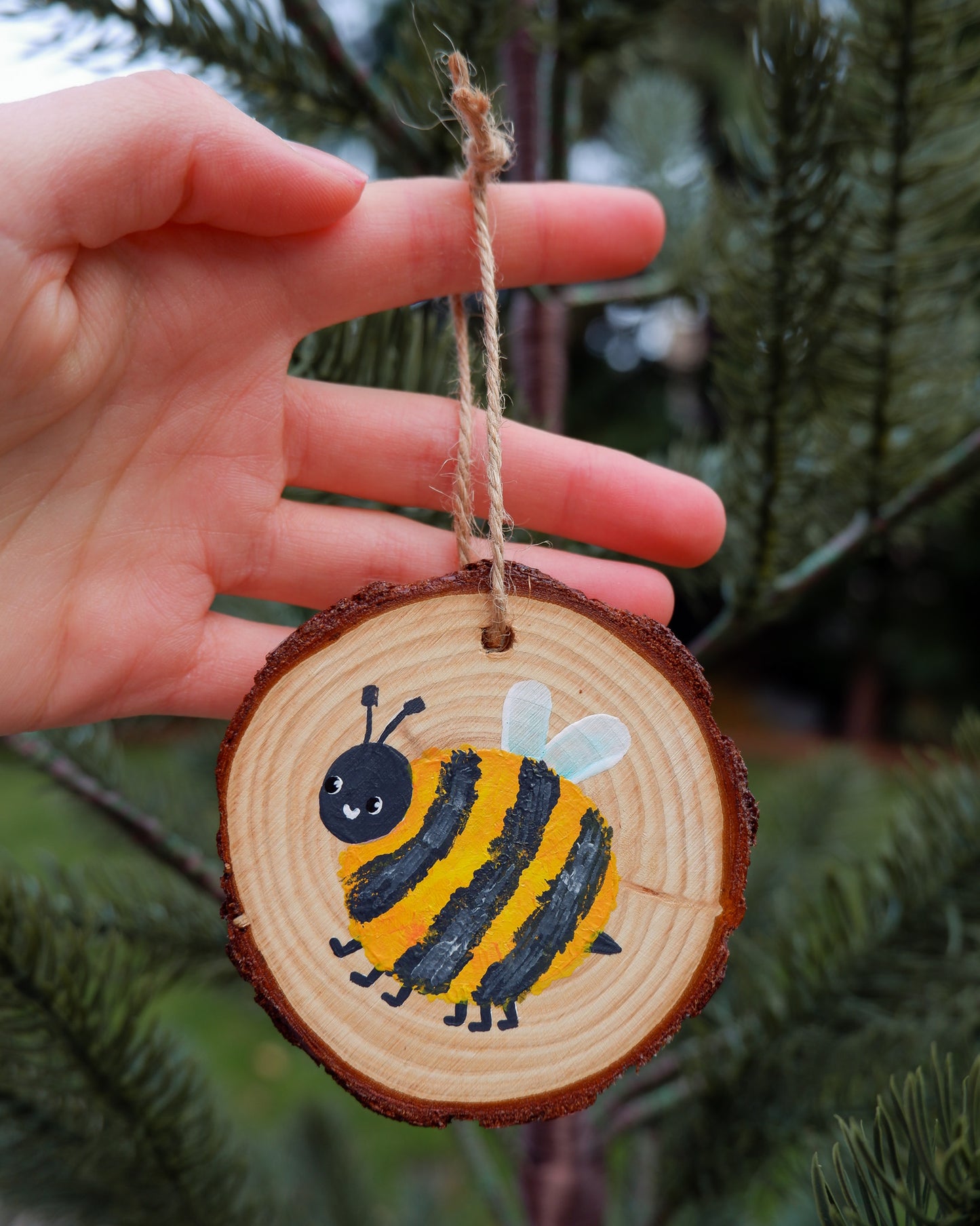 Bee Ornament - Hand-Painted Ornament