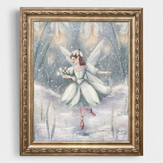 'Snowdrop Ballerina Fairy' Art Print
