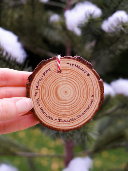 Titmouse Bird Ornaments - Hand-Painted Ornaments (4)