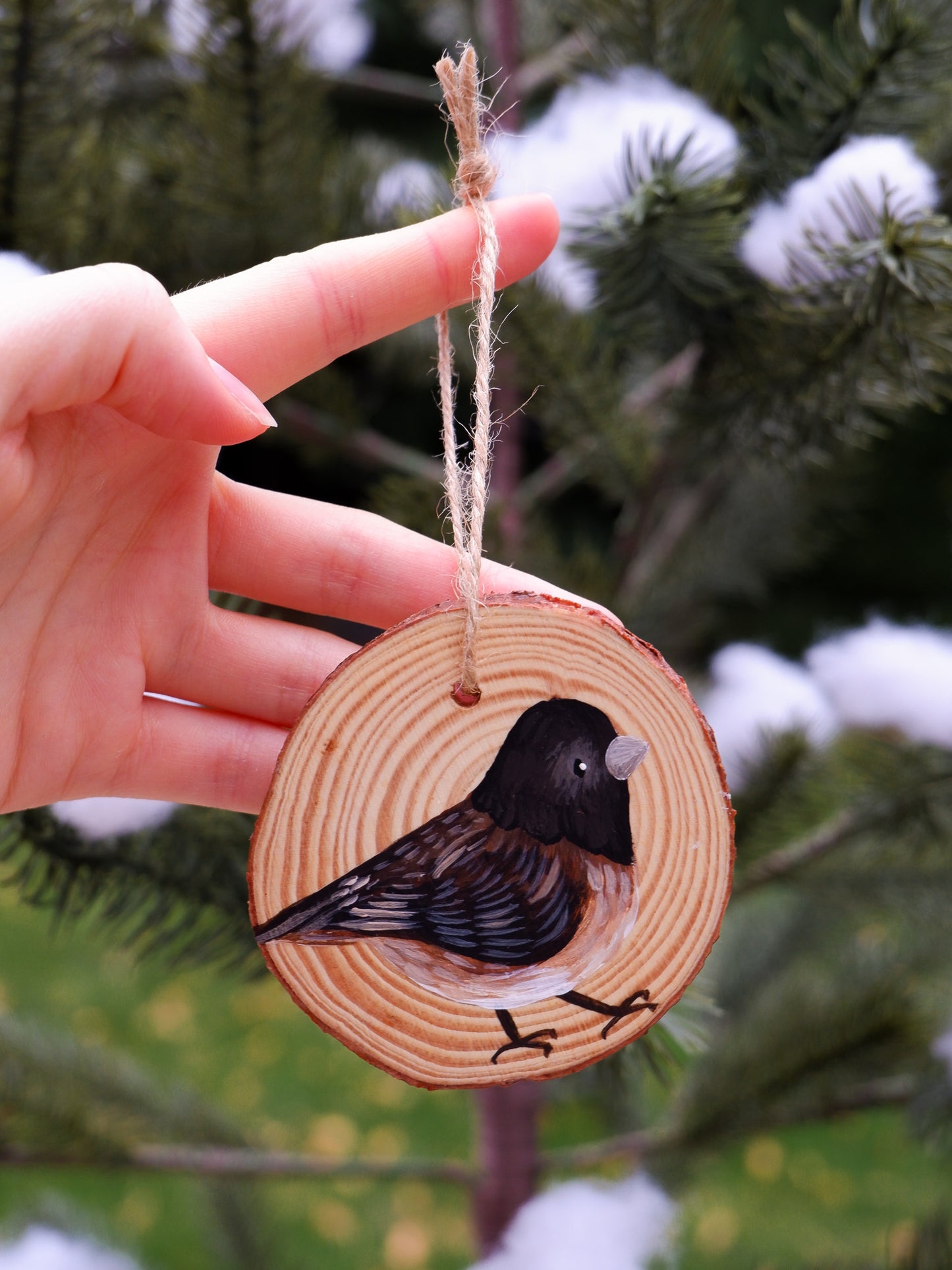 Junco Bird Ornaments (4) - Hand-Painted Ornaments