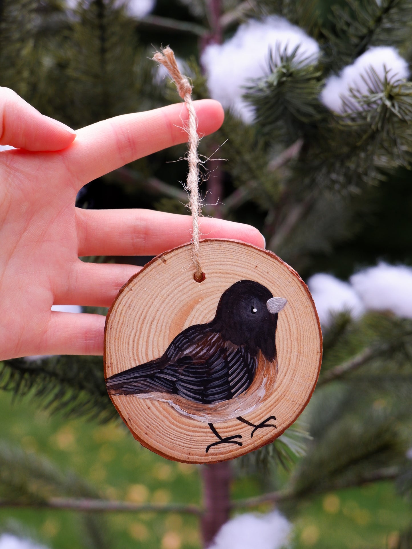 Junco Bird Ornaments (4) - Hand-Painted Ornaments