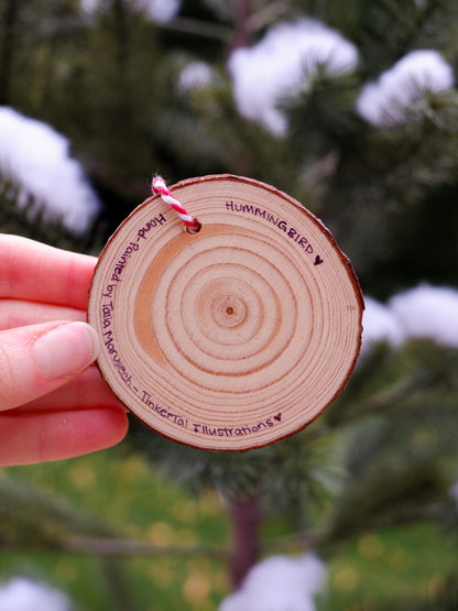 Snowy Hummingbirds - Hand-Painted Ornaments (3)