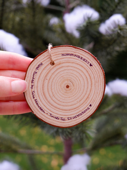 Hummingbirds in Love - Hand-Painted Ornament