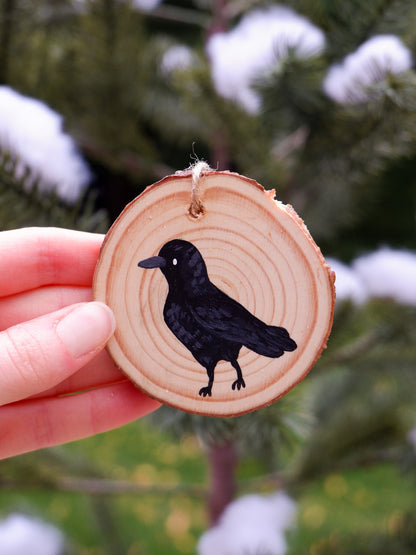 Crow Ornaments - Hand-Painted Ornaments (3)