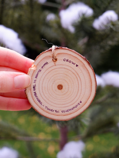 Crow Ornaments - Hand-Painted Ornaments (3)