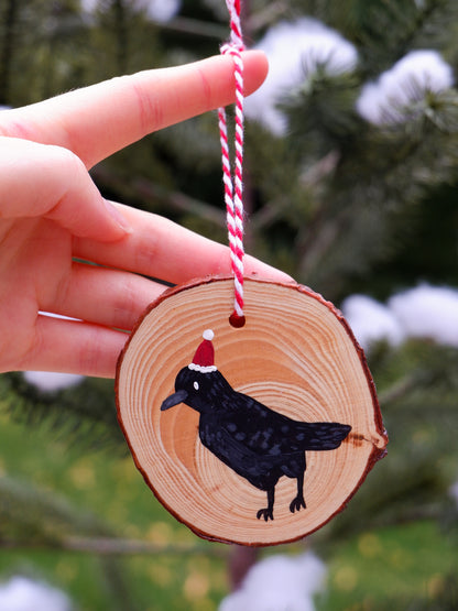 Crow Ornaments - Hand-Painted Ornaments (3)