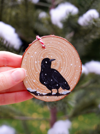 Crow Ornaments - Hand-Painted Ornaments (3)