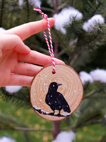 Crow Ornaments - Hand-Painted Ornaments (3)