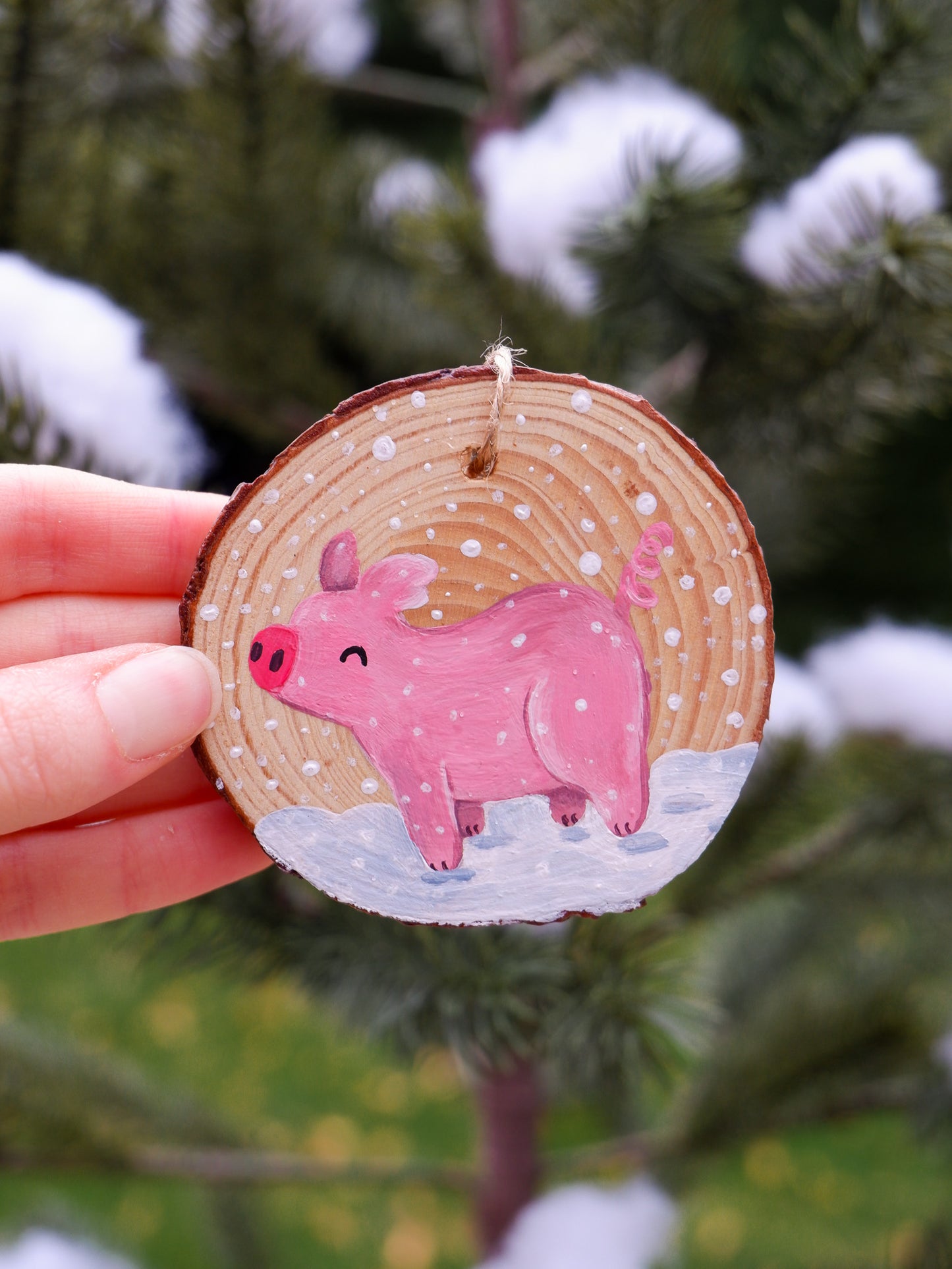 Pig Ornament - Hand-Painted Ornament
