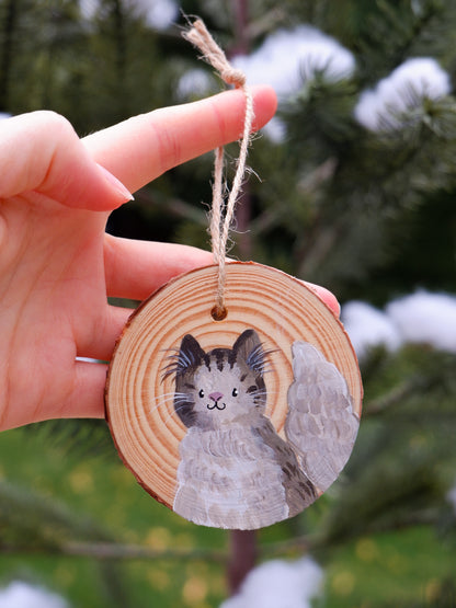 Pet Cats - Hand-Painted Ornaments (3)