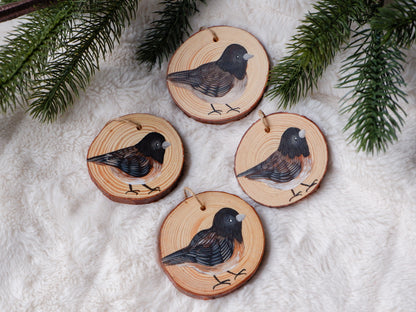 Junco Bird Ornaments (4) - Hand-Painted Ornaments