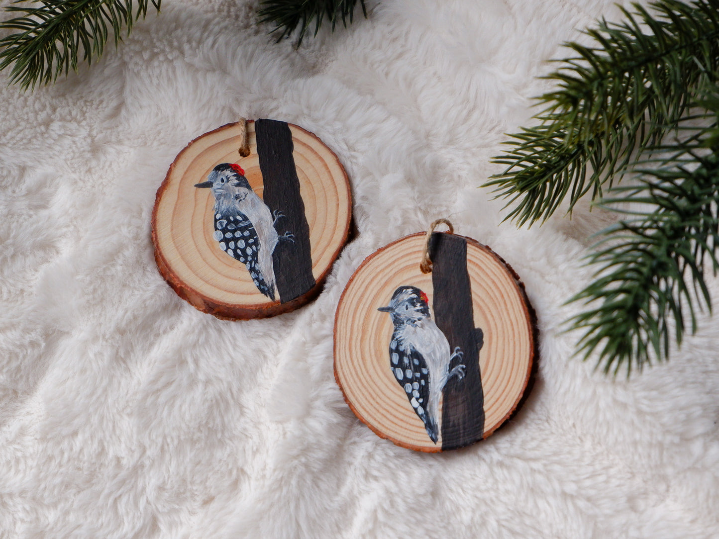 Woodpecker Ornaments- Hand-Painted Ornaments (5)