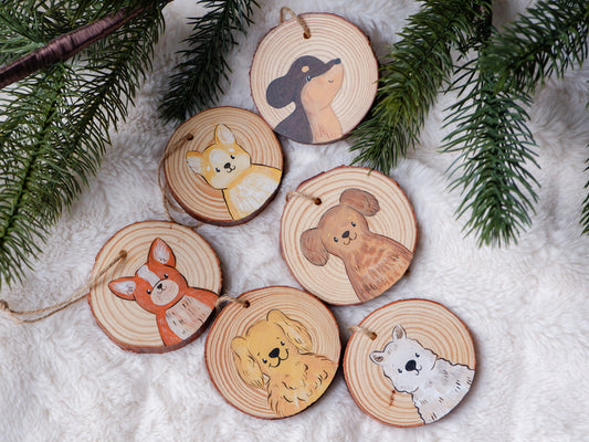 Pet Dogs - Hand-Painted Ornaments (6)