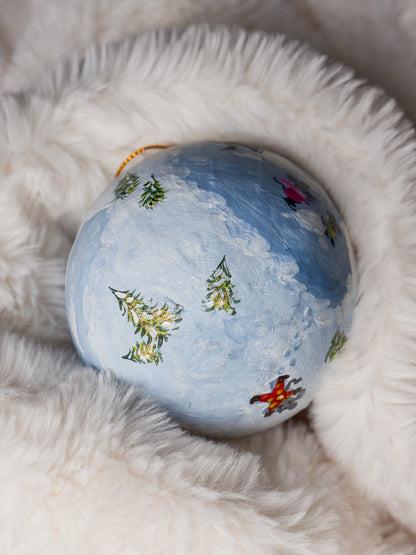 Ice Skating Mice, Winter Fun - Hand-Painted Heirloom Ornament