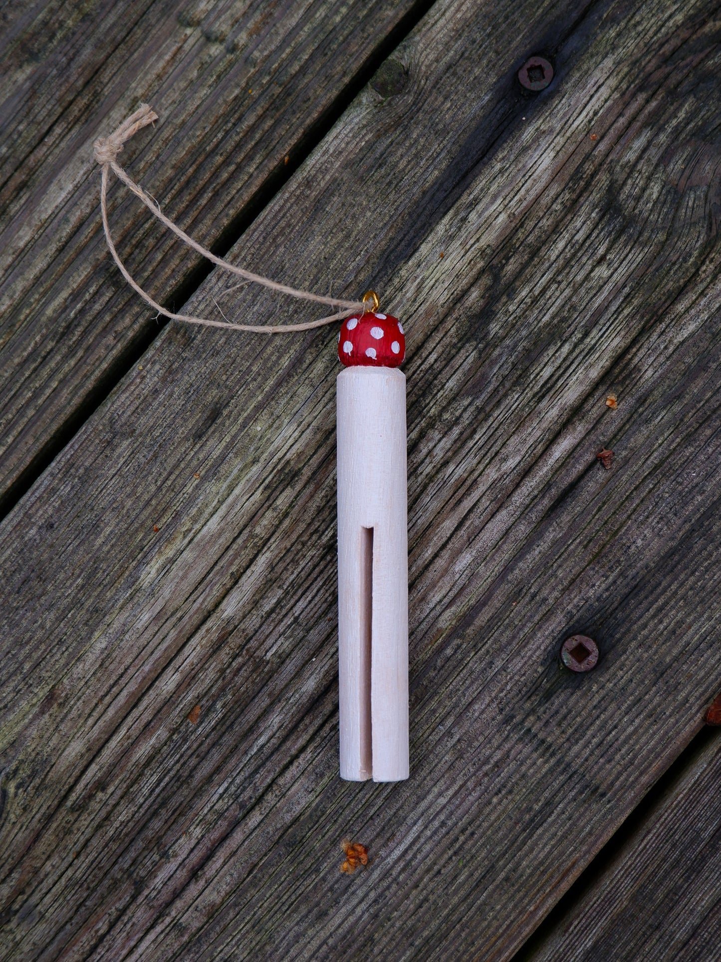 Round Wooden Clothespin Ornaments - Hand-Painted Ornaments