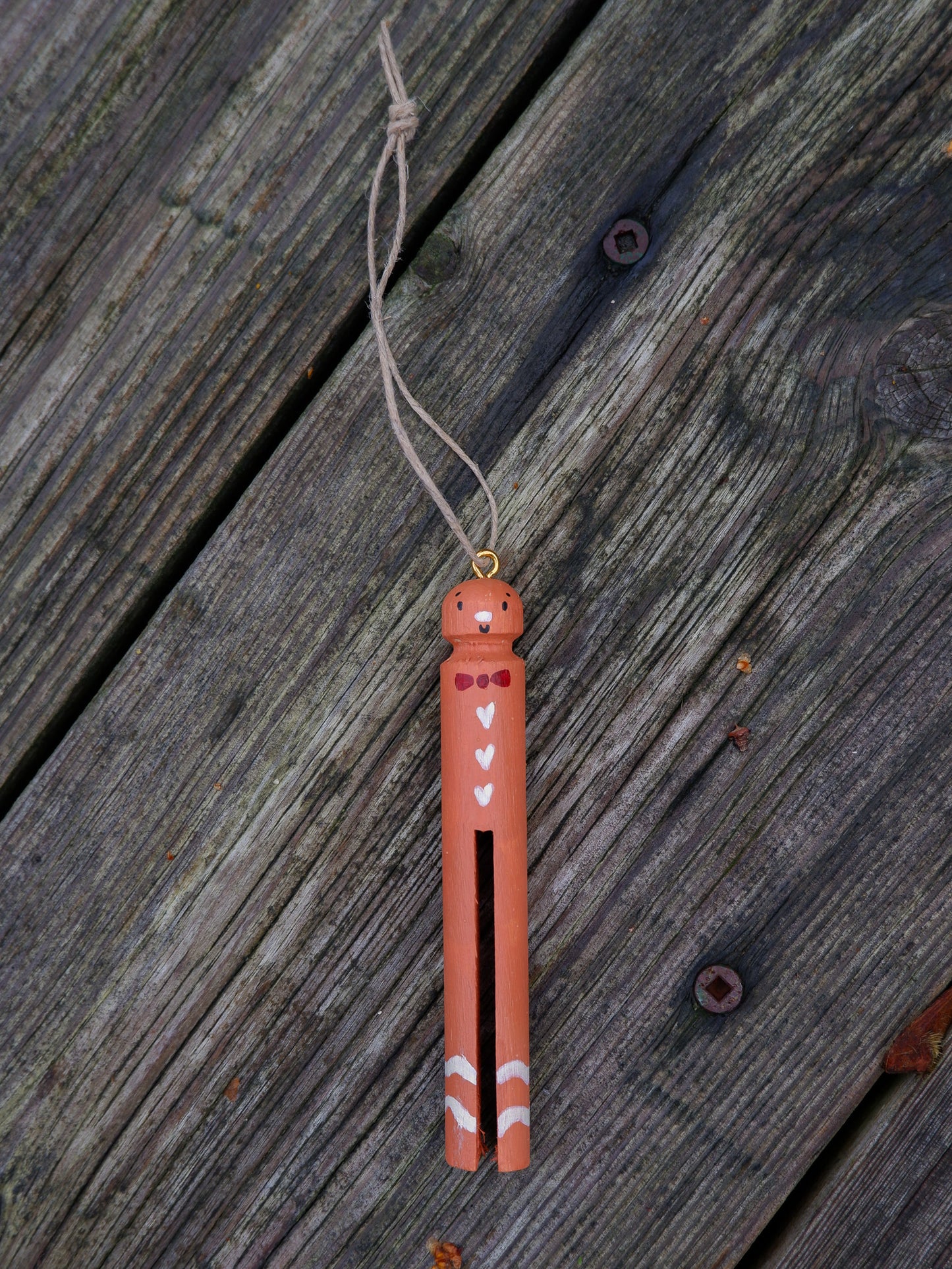 Round Wooden Clothespin Ornaments - Hand-Painted Ornaments