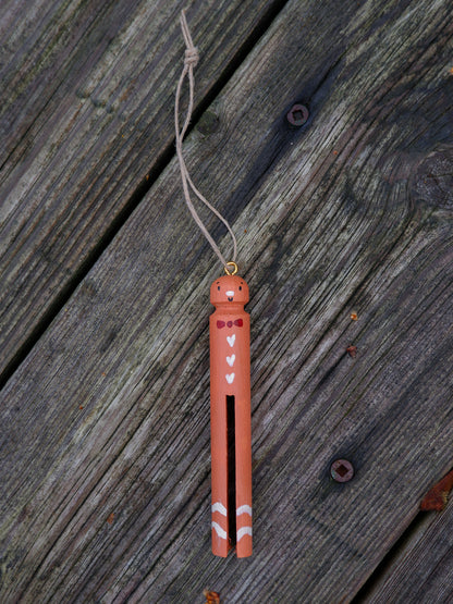 Round Wooden Clothespin Ornaments - Hand-Painted Ornaments