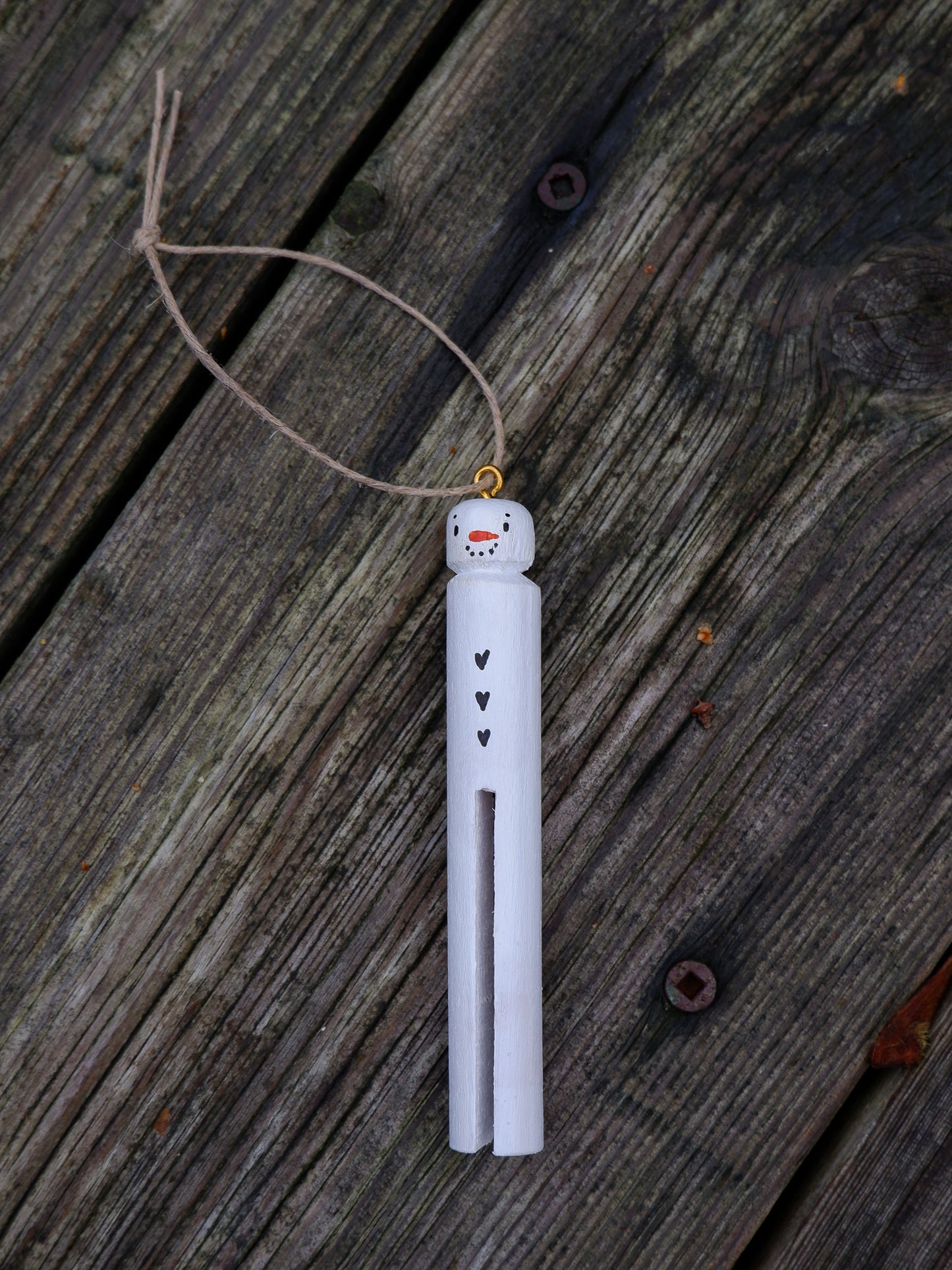 Round Wooden Clothespin Ornaments - Hand-Painted Ornaments