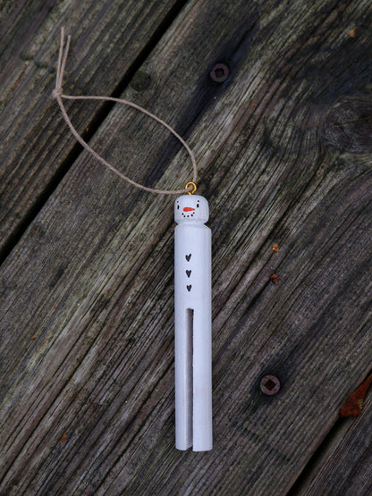 Round Wooden Clothespin Ornaments - Hand-Painted Ornaments