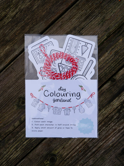 Gingerbread House Colouring Garland