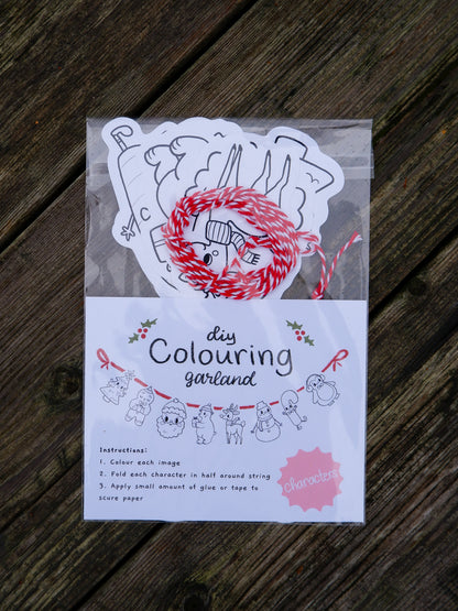 Holiday Animal Colouring Garland