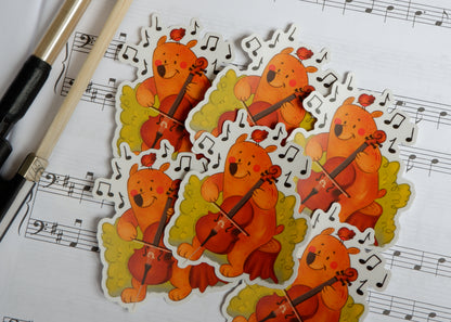 Cello Bear - Vinyl Sticker
