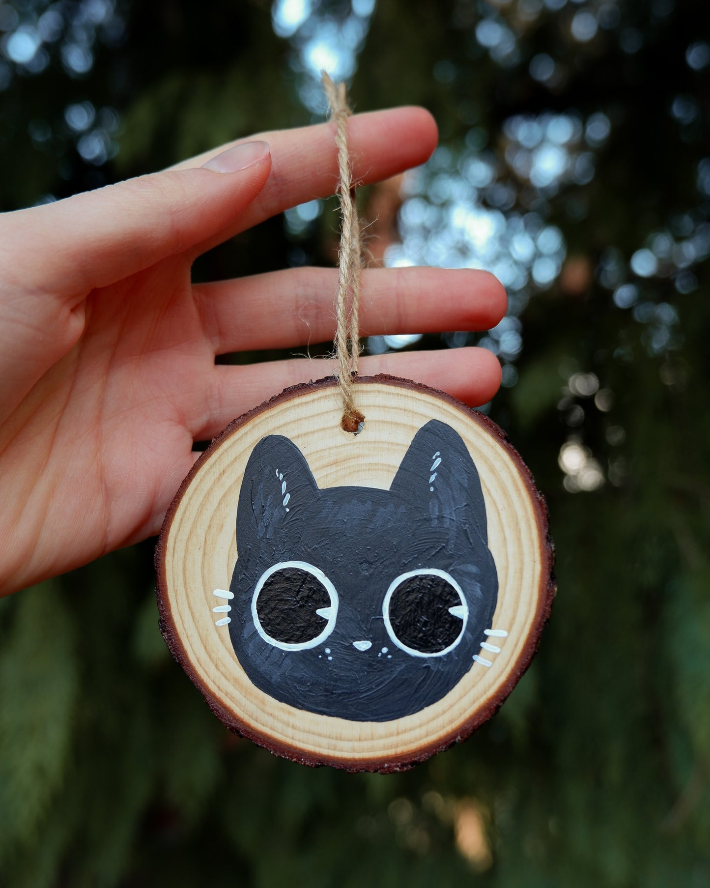 Black Cat Ornament - Hand-Painted Ornament
