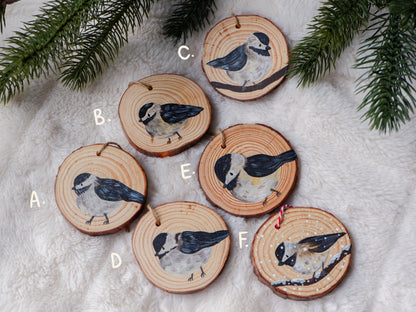 Chickadee Ornaments - Hand-Painted Ornaments (6)