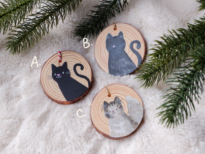 Pet Cats - Hand-Painted Ornaments (3)