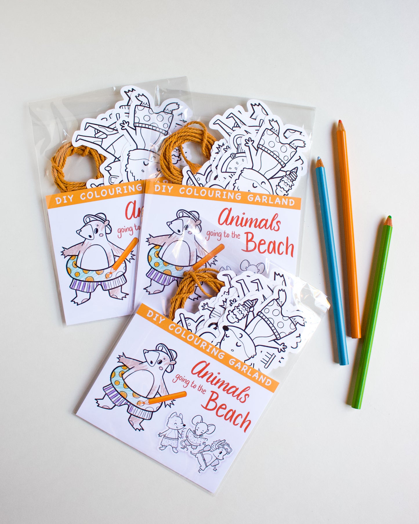 Beach Animal Colouring Garland