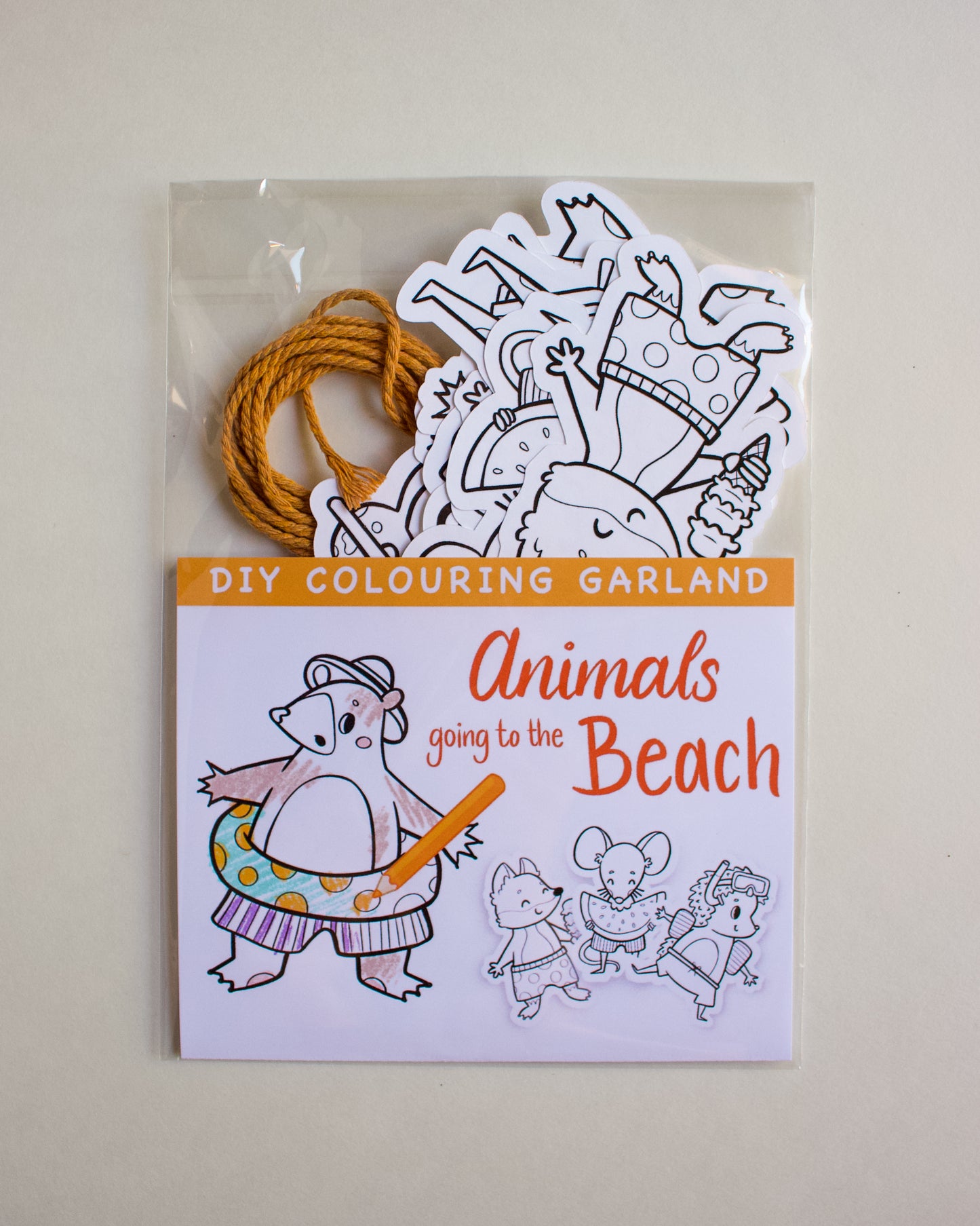 Beach Animal Colouring Garland