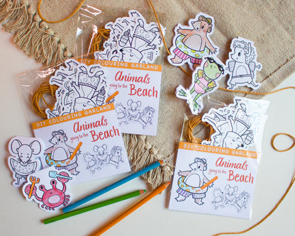 Beach Animal Colouring Garland