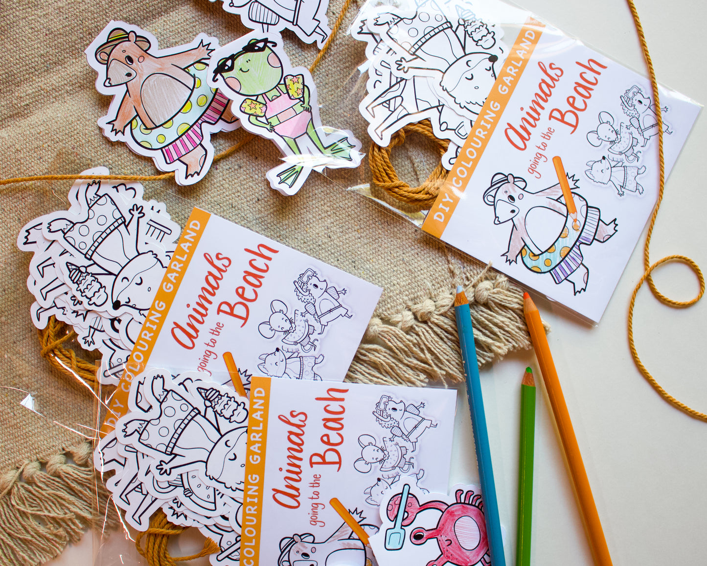 Beach Animal Colouring Garland
