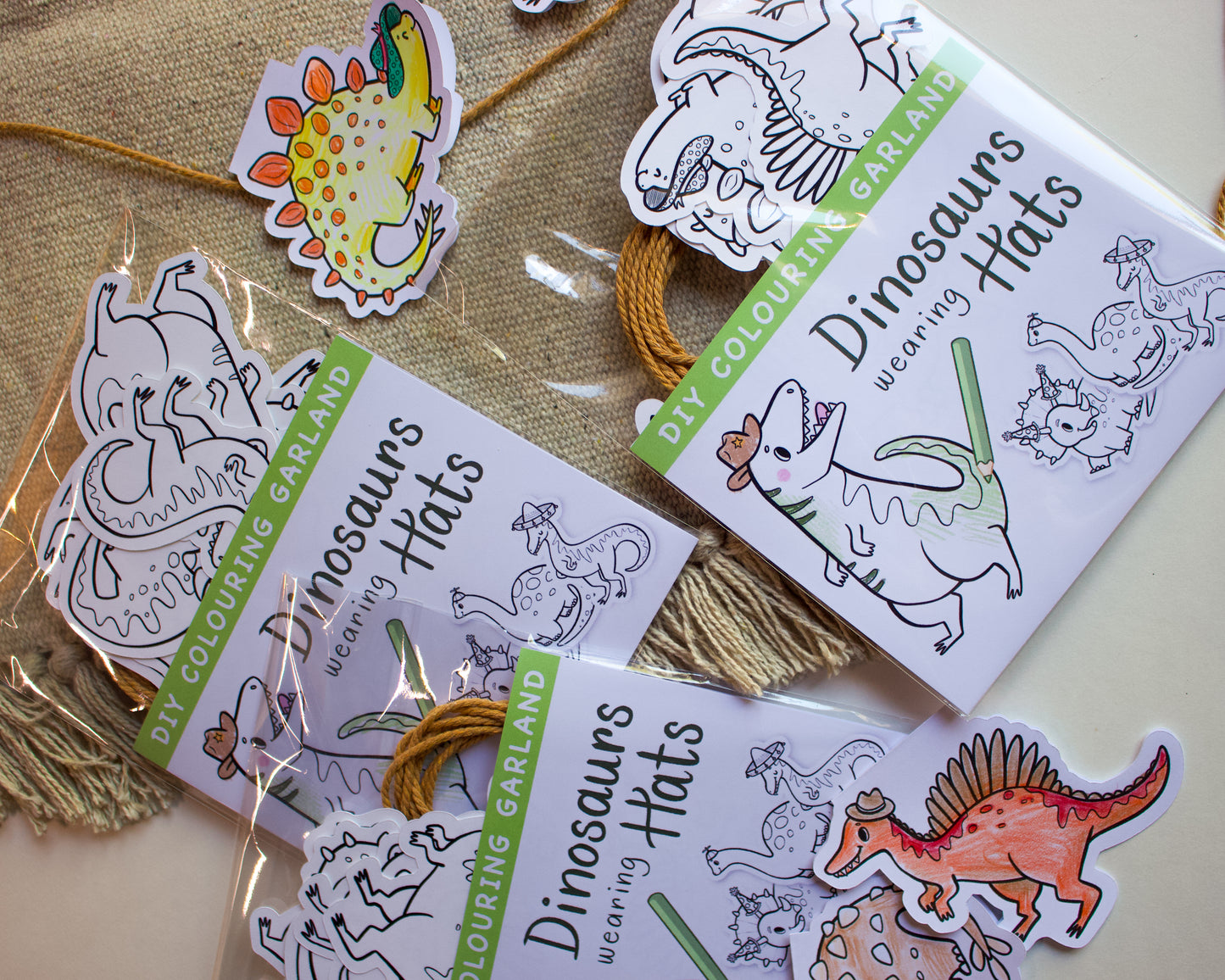 Dinosaur Colouring Garland