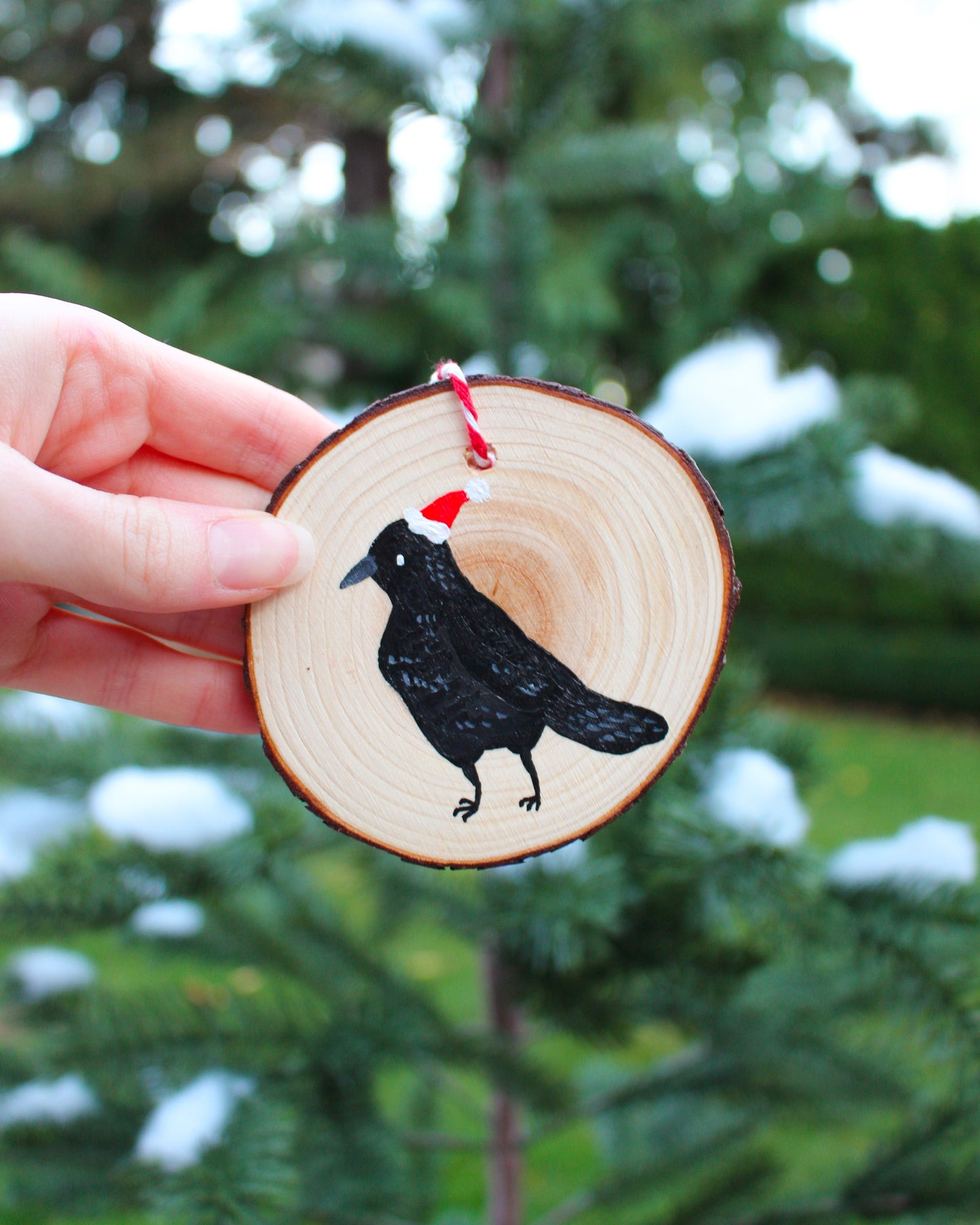 Winter Crow Ornaments - Hand-Painted Ornament