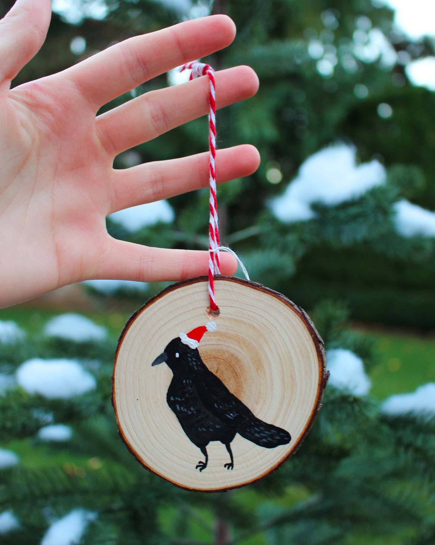 Winter Crow Ornaments - Hand-Painted Ornament